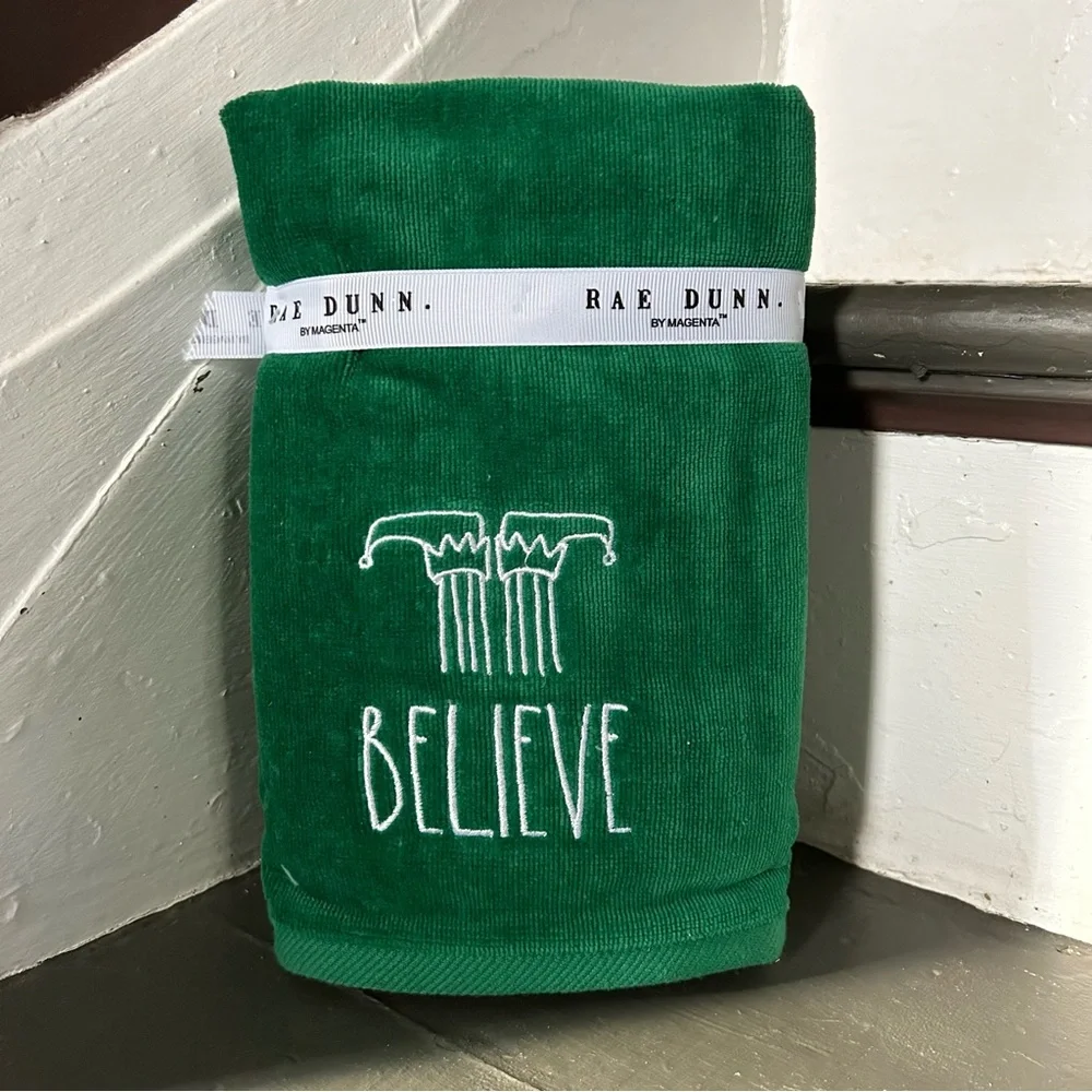 Rae Dunn BELIEVE Hand Towels
